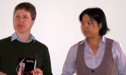 (lr) Nell Stark and Trinity Tam present their book Everafter (Bold Strokes Books) at the reading series.