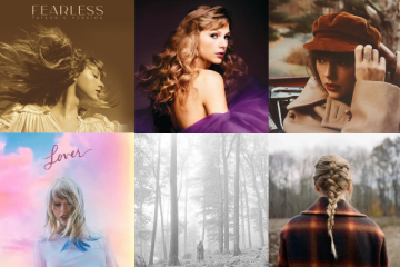 Collage of Taylor Swift's albums