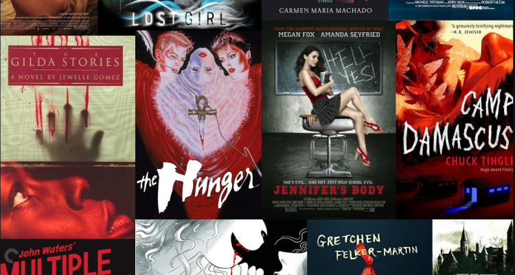 Collage of the covers of some of the books and films listed in the article